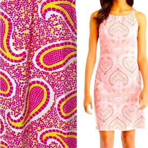 J. McLaughlin Maria Dress Halter Pink Yellow Paisley Catalina Cloth Size Small